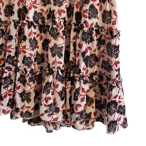 Cinq a Sept Tish Printed Mini Dress Women’s Size 8 Floral Ruffle Pink Red - Picture 4 of 10